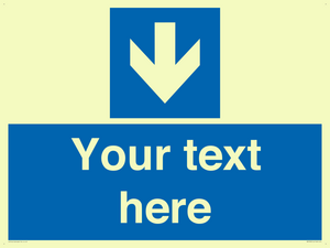 Custom Mandatory directional sign, blue arrow down